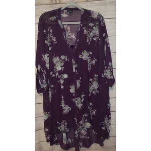 TORRID Plum Sheer High Low Tunic Size 3